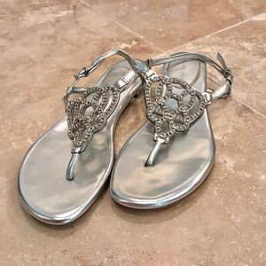 Antonio Melani crystal thong sandals